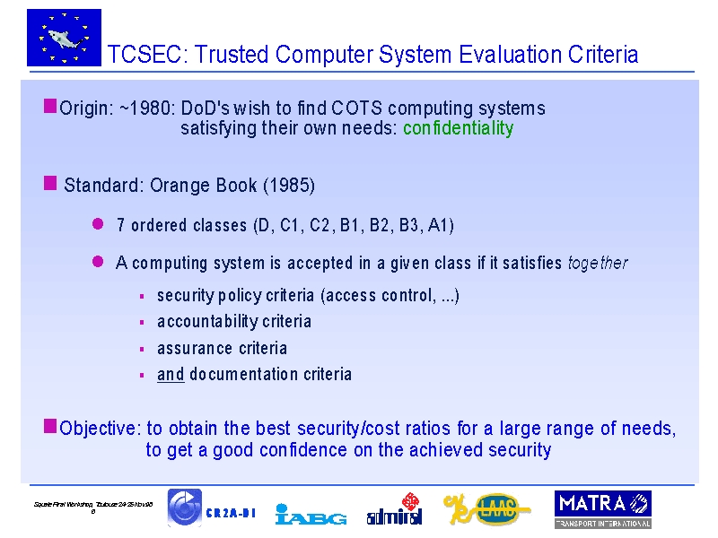 Trusted computer system evaluation criteria